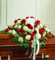 Casket red and white