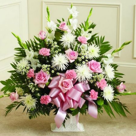 Pink White Basket