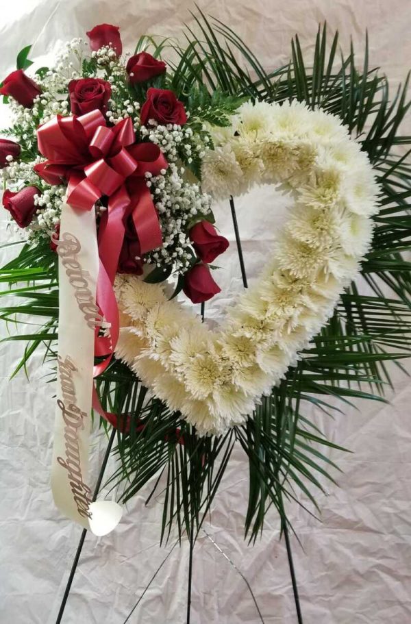 Funeral Open Heart Red and White