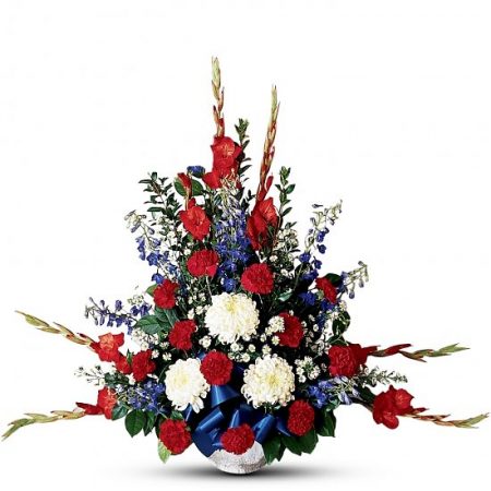 Red white and blue basket