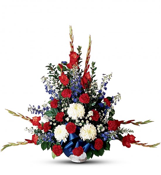 Red white and blue basket