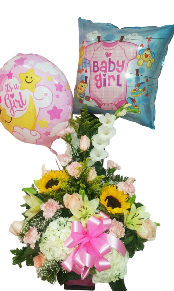 Mix flowers and balloon