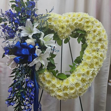 Open heart blue and White