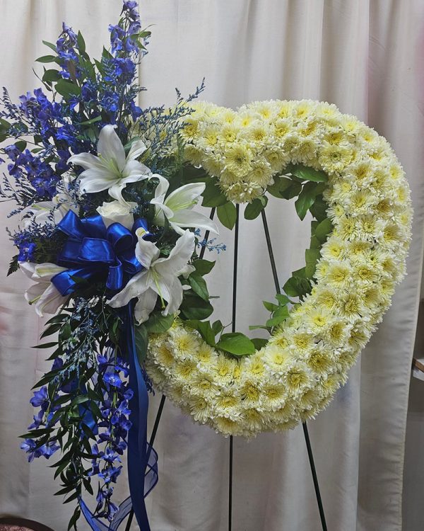 Open heart blue and White