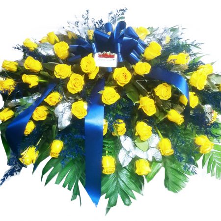 Casket cover yellow  roses