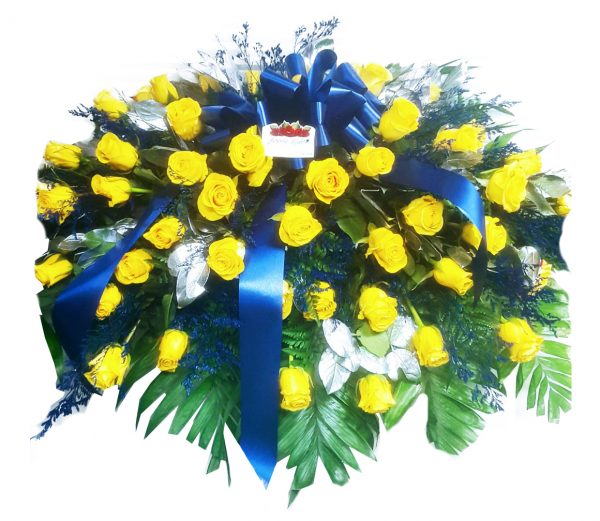 Casket cover yellow  roses