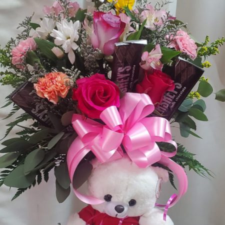 Mix Bouquet Chocolate Teddy Bear