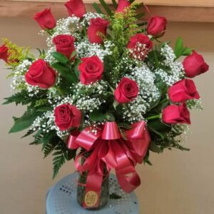12 long stem red roses