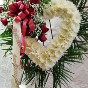 Funeral Open Heart Red and White