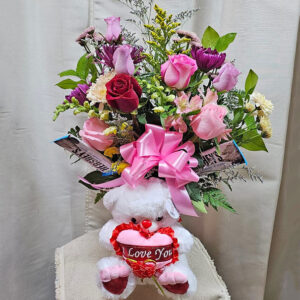 Mix Bouquet with Teddy Bear for Any Occasion
