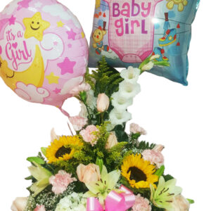 Mix flowers and balloon