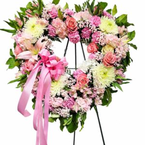 Funeral heart in roses