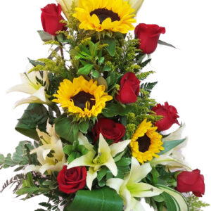 Roses and sunflower