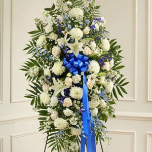 Spray blue and white