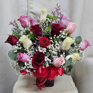 Sweet mixed color roses