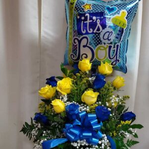 Yellow Blue roses it's boy