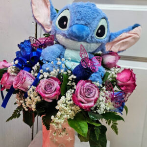 Beautiful New Baby Bouquet with Teddy Bear